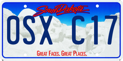 SD license plate 0SXC17