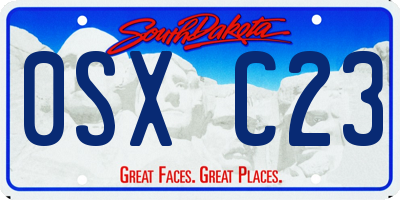 SD license plate 0SXC23