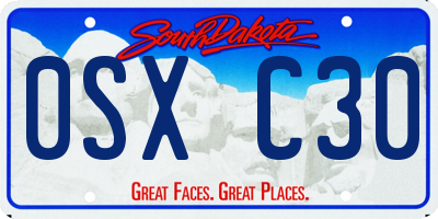 SD license plate 0SXC30