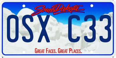 SD license plate 0SXC33