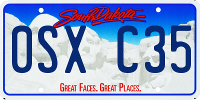 SD license plate 0SXC35
