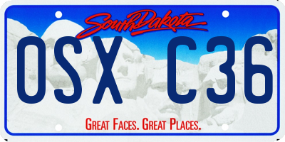 SD license plate 0SXC36