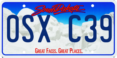 SD license plate 0SXC39
