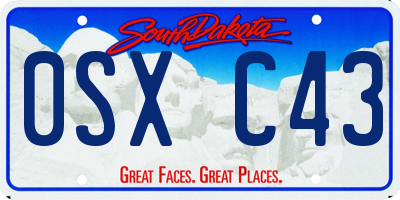 SD license plate 0SXC43