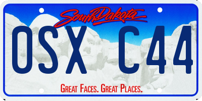 SD license plate 0SXC44