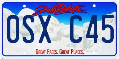 SD license plate 0SXC45