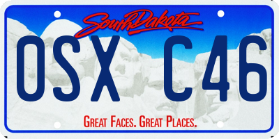 SD license plate 0SXC46