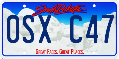 SD license plate 0SXC47