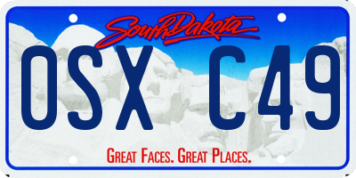 SD license plate 0SXC49