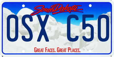 SD license plate 0SXC50