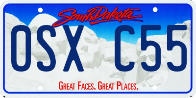 SD license plate 0SXC55