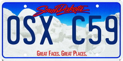 SD license plate 0SXC59