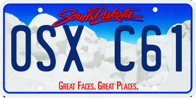 SD license plate 0SXC61
