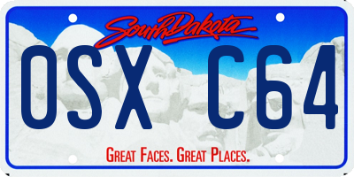 SD license plate 0SXC64