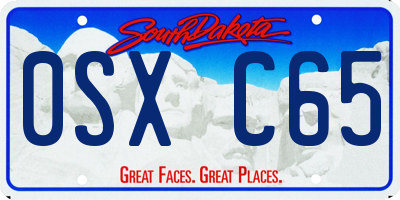 SD license plate 0SXC65
