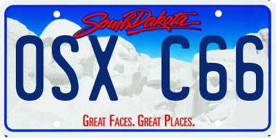SD license plate 0SXC66