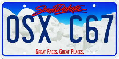 SD license plate 0SXC67