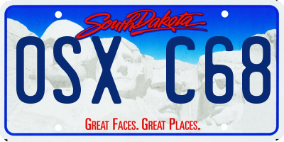 SD license plate 0SXC68