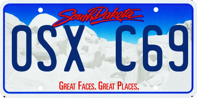 SD license plate 0SXC69
