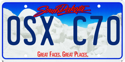 SD license plate 0SXC70