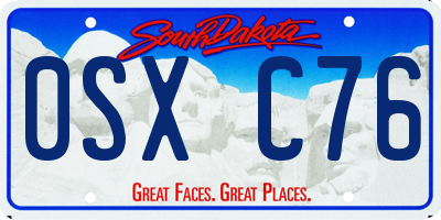 SD license plate 0SXC76