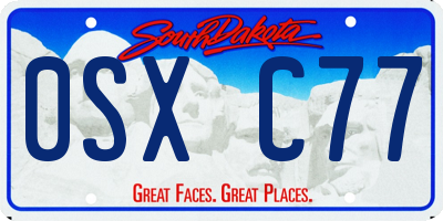 SD license plate 0SXC77