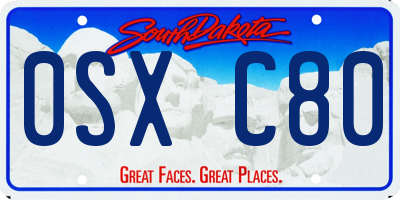 SD license plate 0SXC80