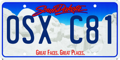 SD license plate 0SXC81