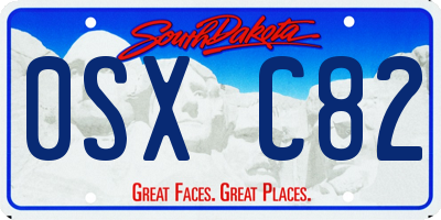 SD license plate 0SXC82