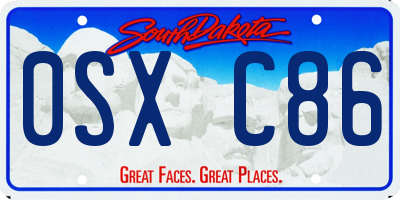 SD license plate 0SXC86