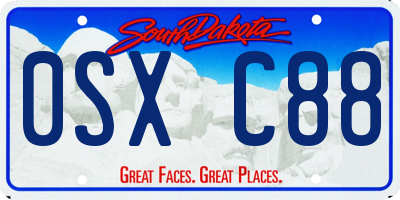 SD license plate 0SXC88
