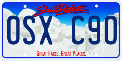 SD license plate 0SXC90
