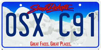 SD license plate 0SXC91