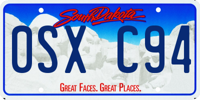 SD license plate 0SXC94