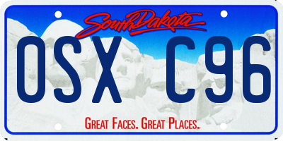 SD license plate 0SXC96