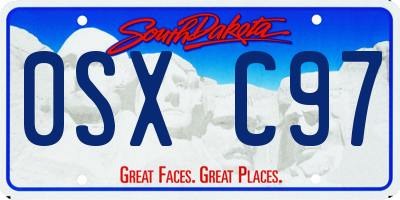 SD license plate 0SXC97