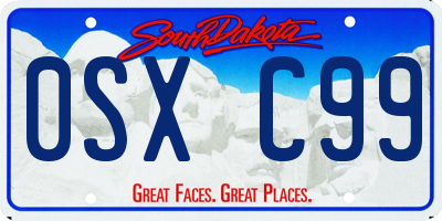 SD license plate 0SXC99