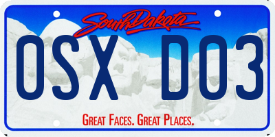 SD license plate 0SXD03