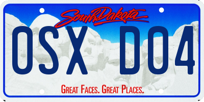SD license plate 0SXD04