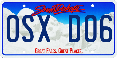 SD license plate 0SXD06
