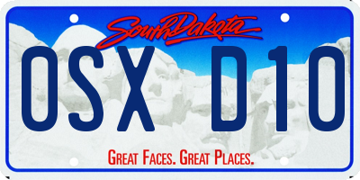 SD license plate 0SXD10