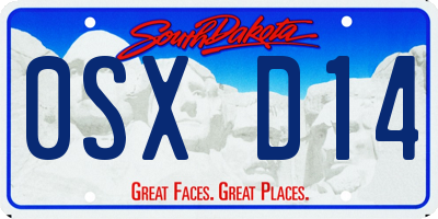 SD license plate 0SXD14