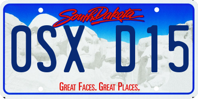 SD license plate 0SXD15