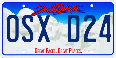 SD license plate 0SXD24