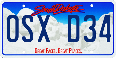 SD license plate 0SXD34