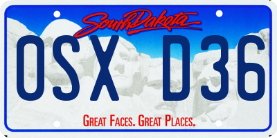 SD license plate 0SXD36