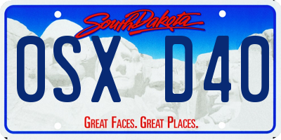 SD license plate 0SXD40