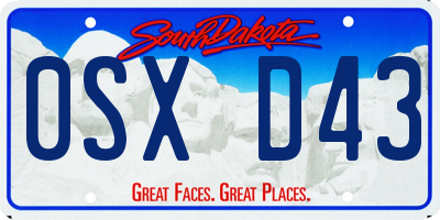 SD license plate 0SXD43