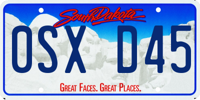 SD license plate 0SXD45