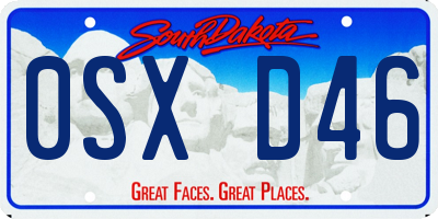 SD license plate 0SXD46